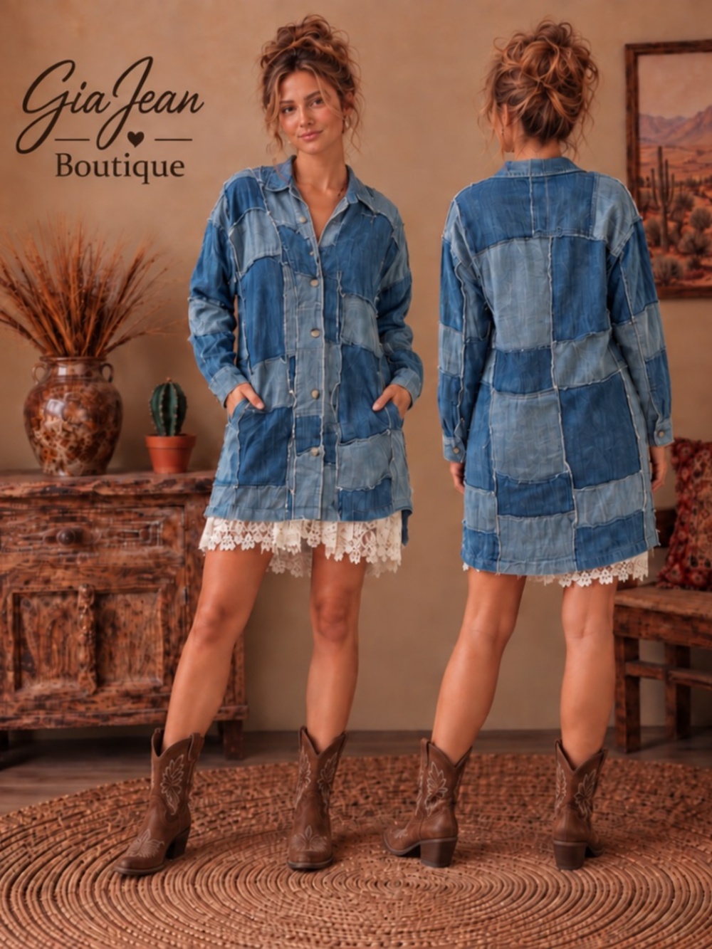 ❤️ JADED GYPSY “ SKIES “ JADED GYPSY PATCHWORK SKIES JACKET DRESS